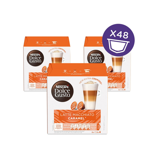 Nescafe Dolce Gusto Caramel Latte Macchiato Coffee 16 Capsules Pack of 3